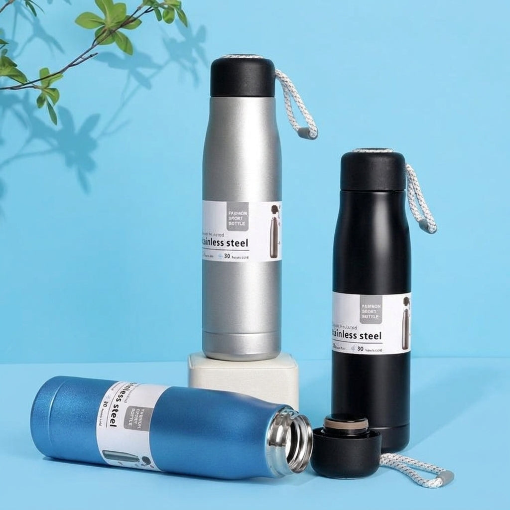 Stanley Adventure-To-Go Vacuum Bottle 25 oz | Wide Mouth with Leakproof Cup Lid | Keep Drinks Hot or Cold | Packable for Travel | Insulated Stainless Steel Thermal Bottle
