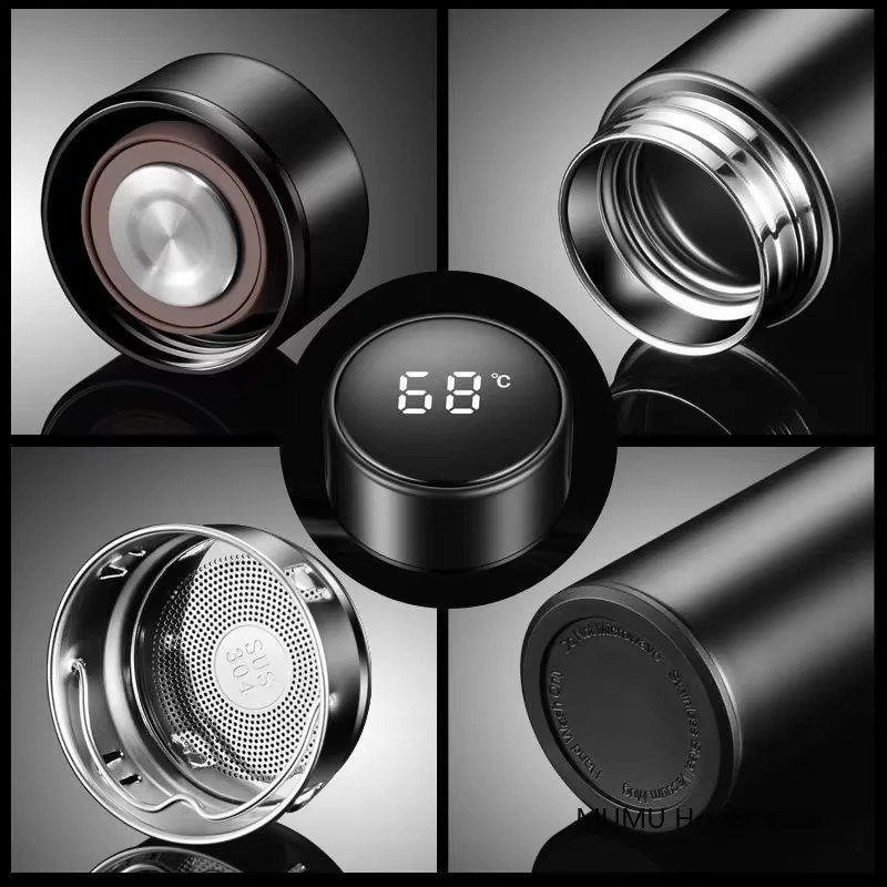 Smart stainless steel water bottle, 500ML at the best price, led temperature reader, double wall, modern, sandy, excellent steel quality
