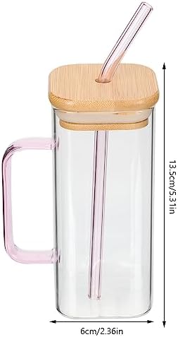 450ml Glass Cups with Lids And Straws Butterfly Design Cute Glass Tumbler | Transparent Coffee Cup Reusable Hot and Cold Water Cups Drinking Cup Home Office Dorm Use