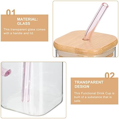 450ml Glass Cups with Lids And Straws Butterfly Design Cute Glass Tumbler | Transparent Coffee Cup Reusable Hot and Cold Water Cups Drinking Cup Home Office Dorm Use