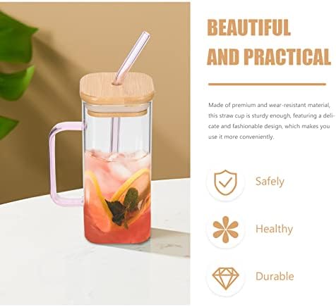 450ml Glass Cups with Lids And Straws Butterfly Design Cute Glass Tumbler | Transparent Coffee Cup Reusable Hot and Cold Water Cups Drinking Cup Home Office Dorm Use
