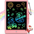 Genialba LCD Writing Tablet 10-Inch Colorful Doodle Board, Toddler Learning Educational Toys Gifts for 3-8 Years Old Girls and Boys, Electronic Drawing Pad for Kids (Pink&Blue)