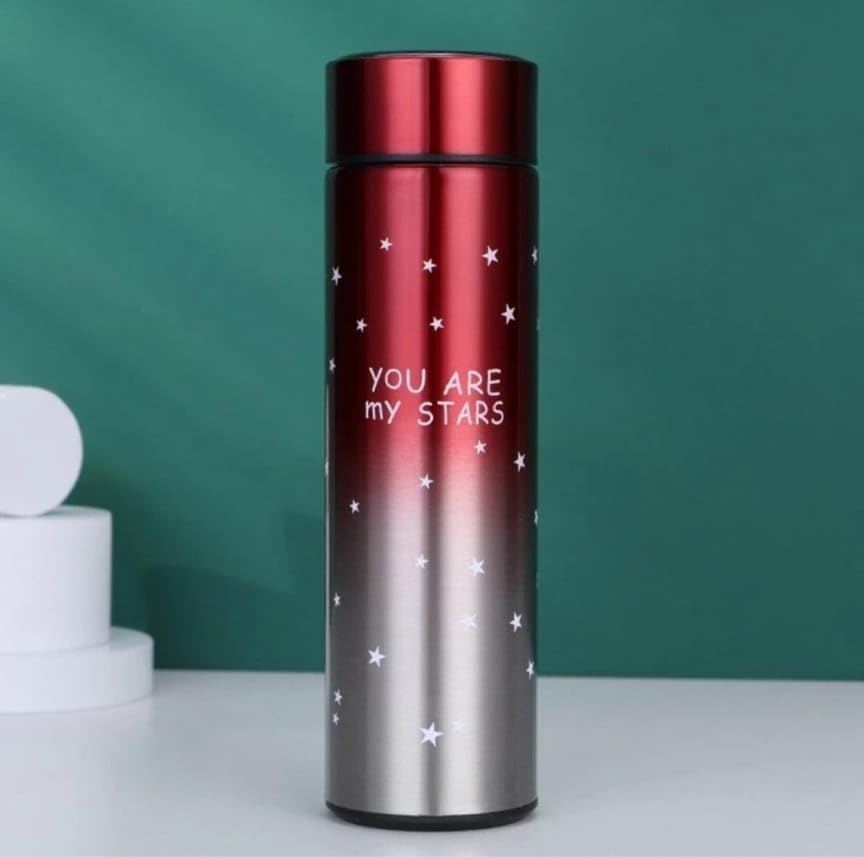 Intelligent Thermal Smart Cup with LED Temperature Display - 500ml Stainless Steel Vacuum Flask (red)