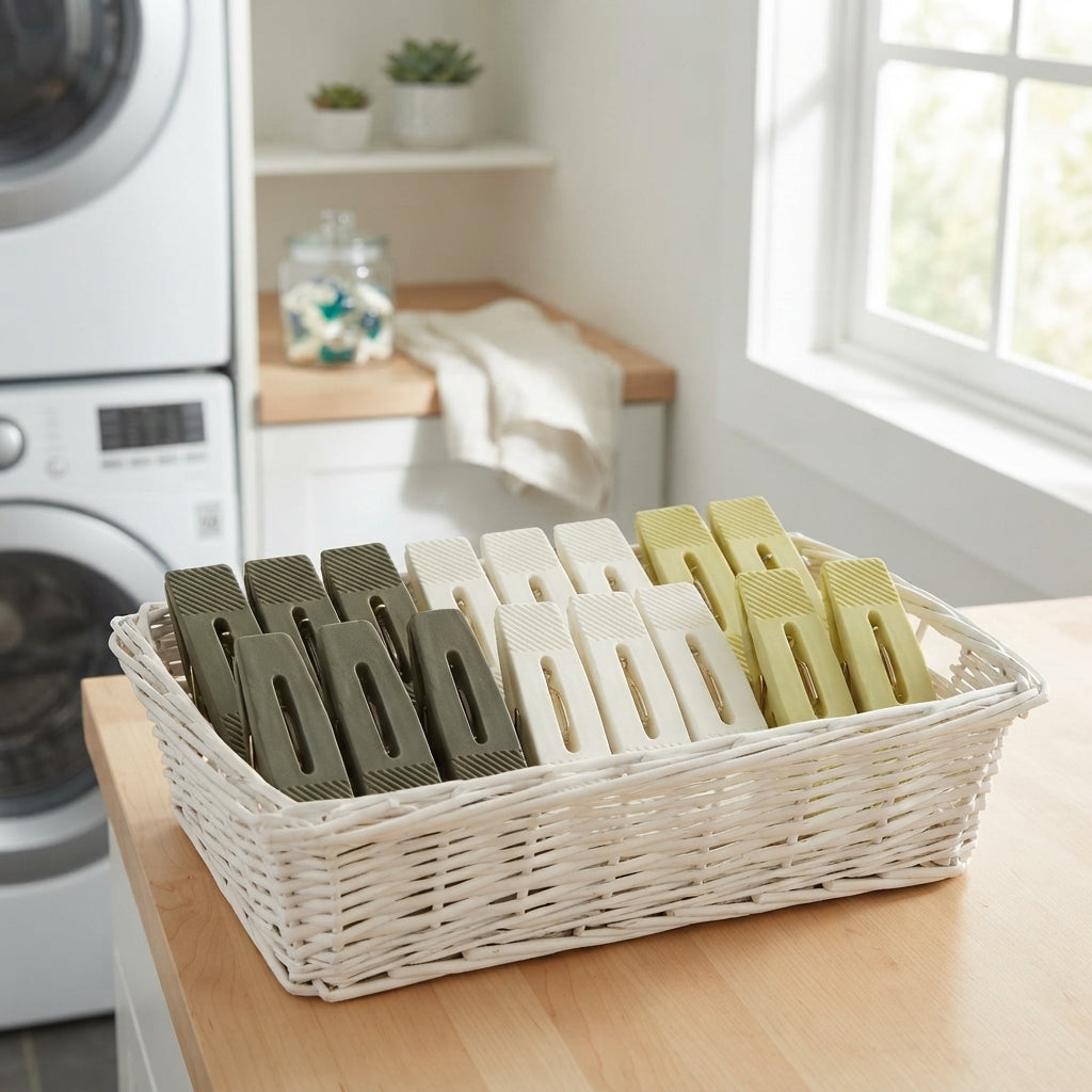 Colorful Plastic Clothespins, Heavy Duty Laundry Clothes Pins Clips with Springs, Air-Drying Clothing Pin
