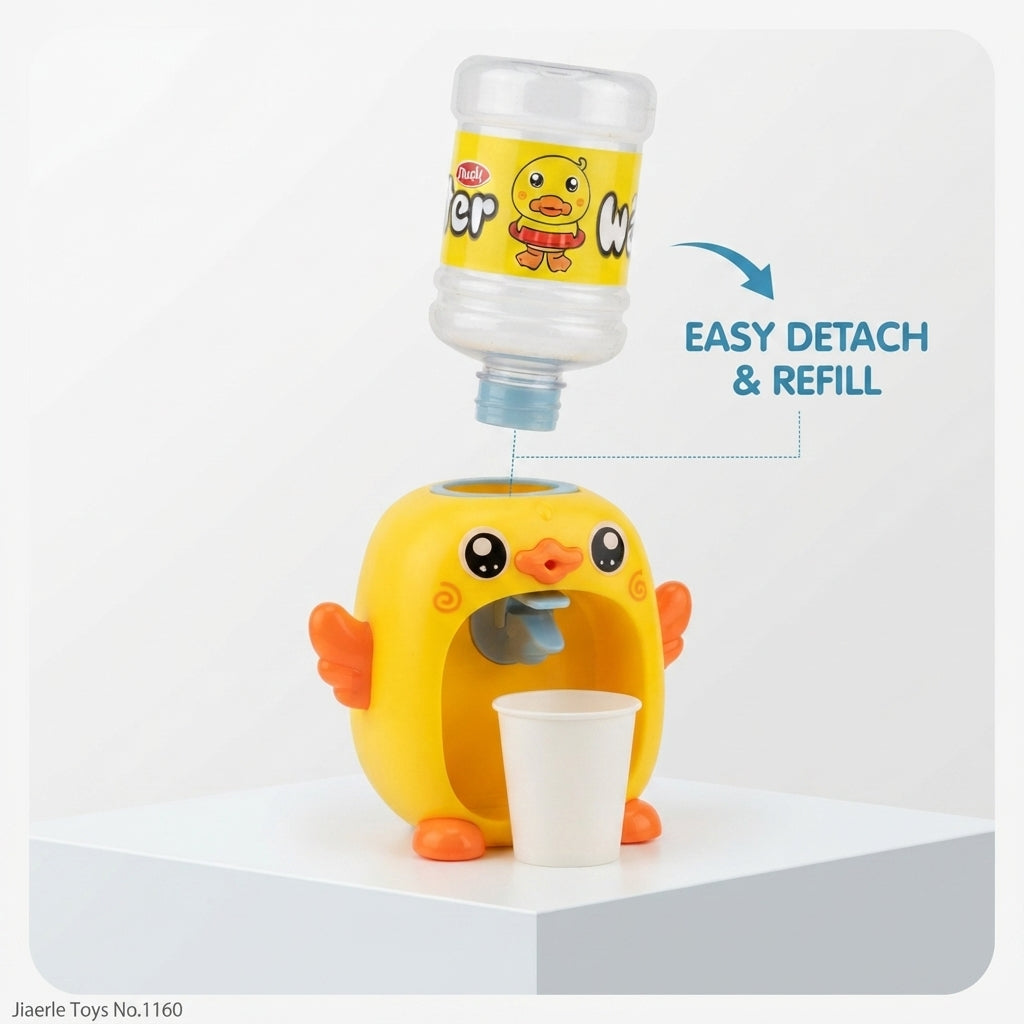 Cartoon Kids Water Dispenser Toy with 2 Cup Mini Double Headed Water Dispenser Animal Kitchen Role Play Toy for Children