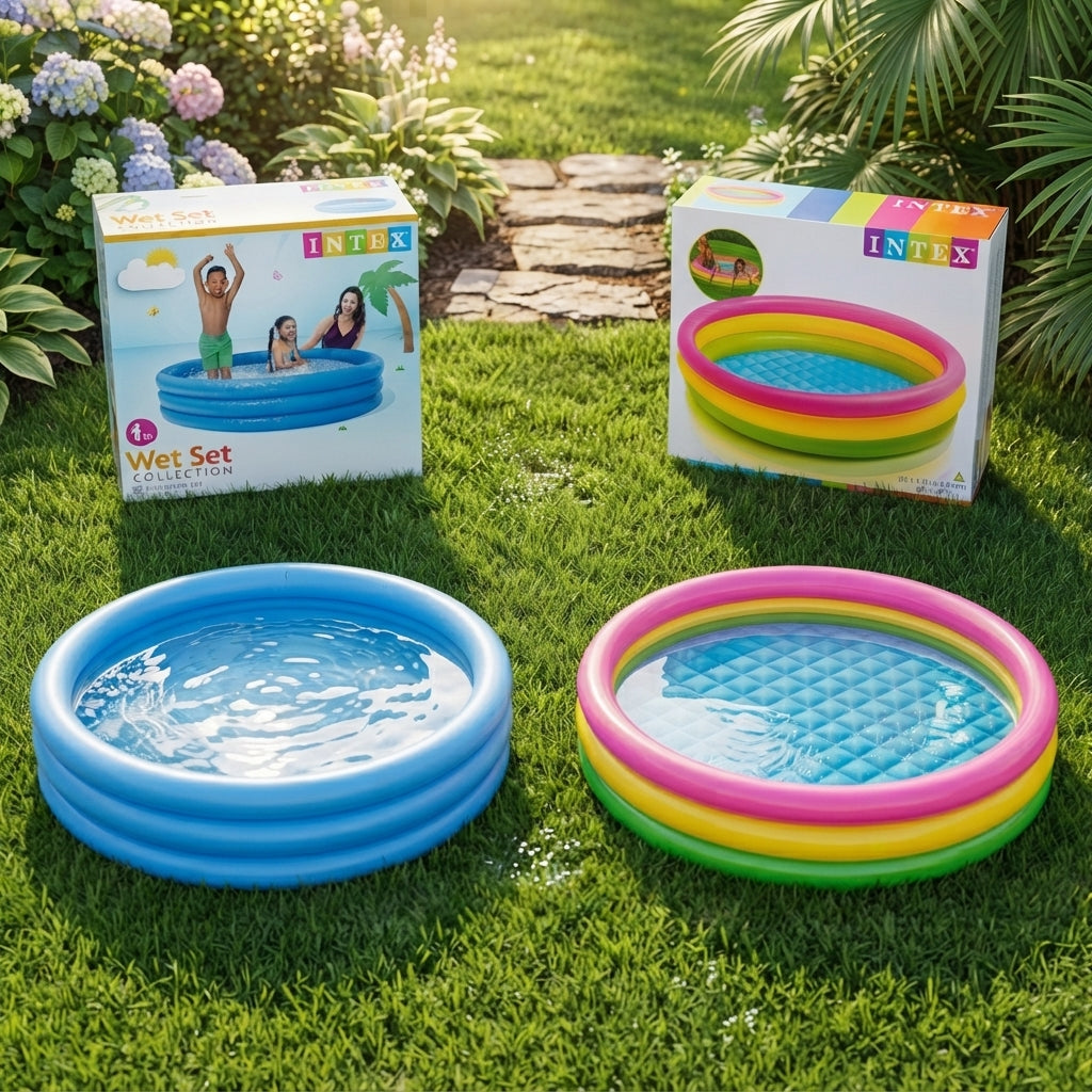 Garden Round Inflatable Baby Swimming Pool, Portable Inflatable Child/Children Little Pump Pool,Kiddie Paddling Pool Indoor&Outdoor Toddler Water Game Play Center for Kids/Girl/Boy