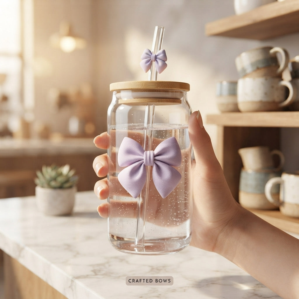 450ml Glass Cups with Lids And Straws Butterfly Design Cute Glass Tumbler | Transparent Coffee Cup Reusable Hot and Cold Water Cups Drinking Cup Home Office Dorm Use