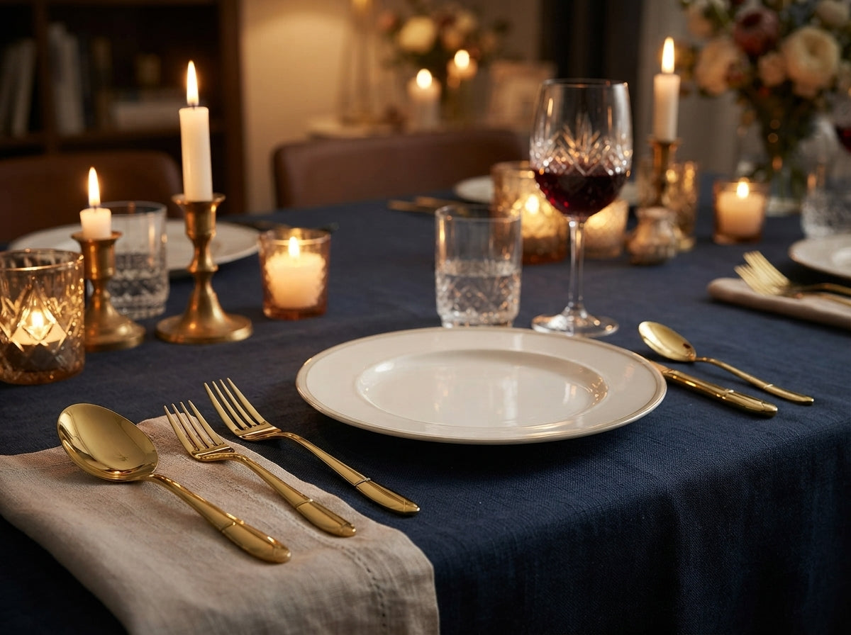 Hammered Silver Gold Silverware Set, OGORI 24-Piece 18/10 Stainless Flatware Set,
