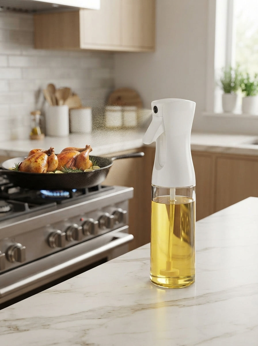 Oil Sprayer for Cooking- 200ml Glass Olive Oil Sprayer Mister, Olive Oil Spray Bottle, Kitchen Gadgets Accessories for Air Fryer, Canola Oil Spritzer, Widely Used for Salad Making, Baking, Frying,BBQ4