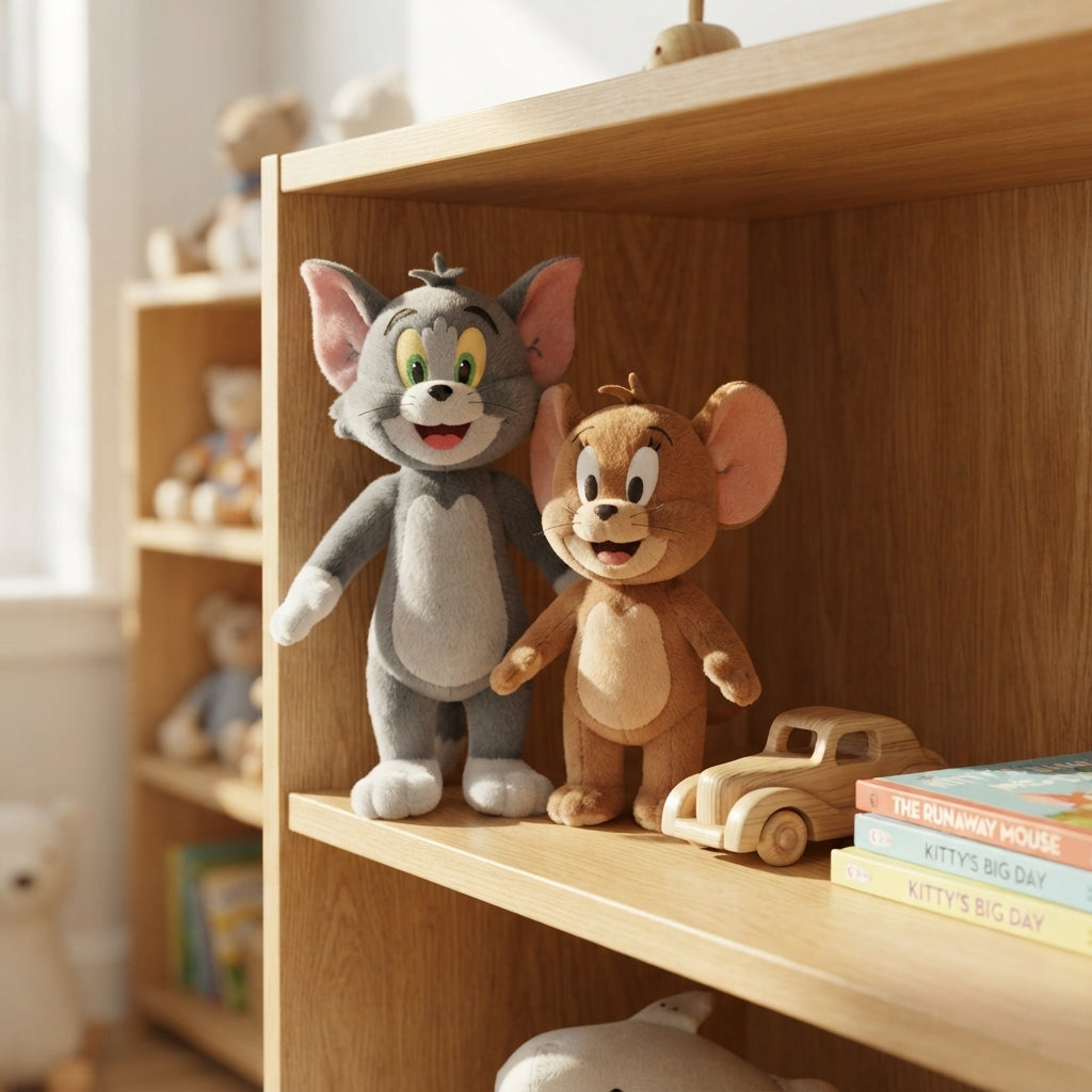 Tom and Jerry Plush Toys – Soft Cartoon Character Stuffed Animal Set (Tom Cat & Jerry Mouse)
