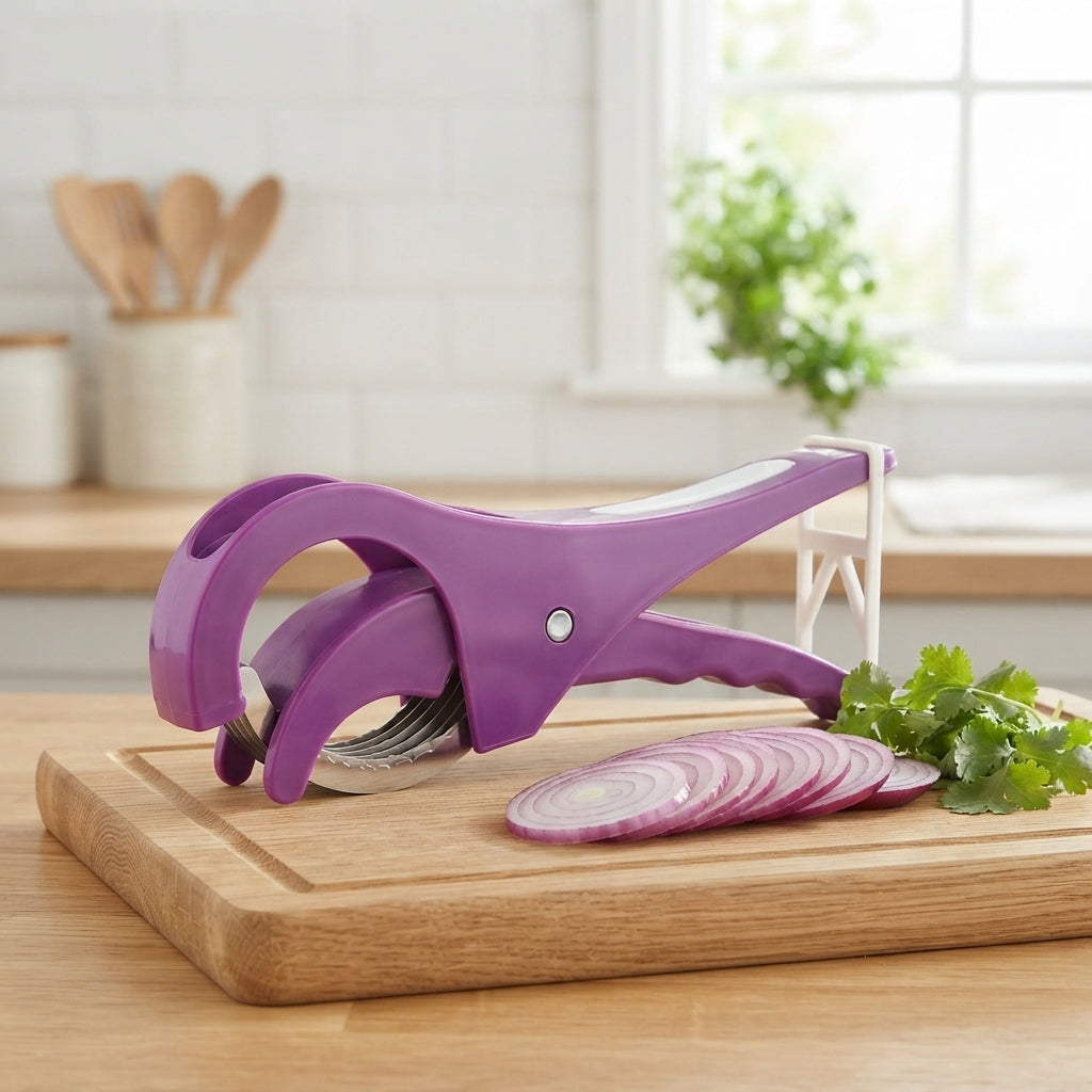Multifunctional Vegetable and Fruit Slicer -Kitchen Cutter with Adjustable Blade, for Carrots, Cucumbers, Tomatoes, and More