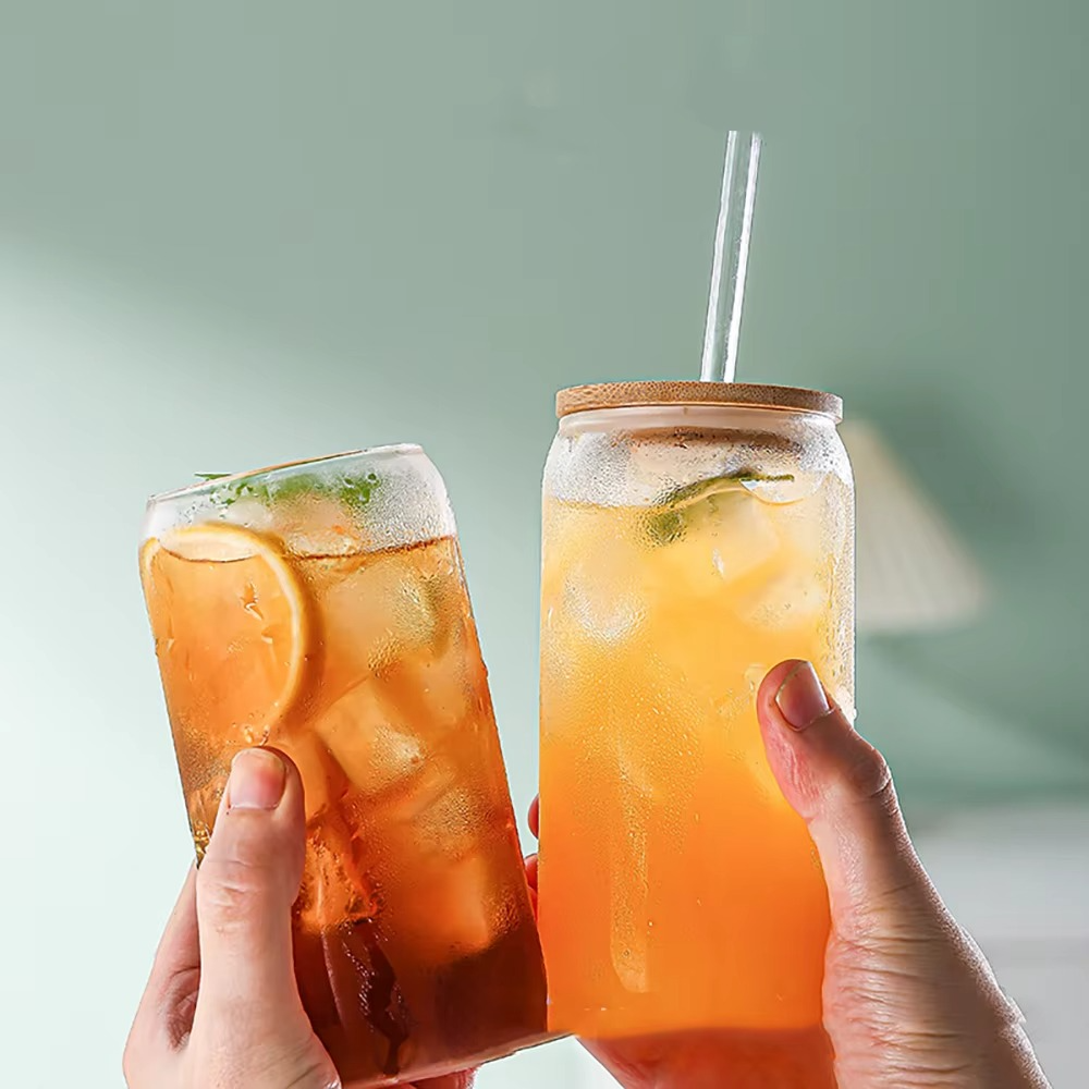450ml Glass Cups with Lids And Straws Butterfly Design Cute Glass Tumbler | Transparent Coffee Cup Reusable Hot and Cold Water Cups Drinking Cup Home Office Dorm Use