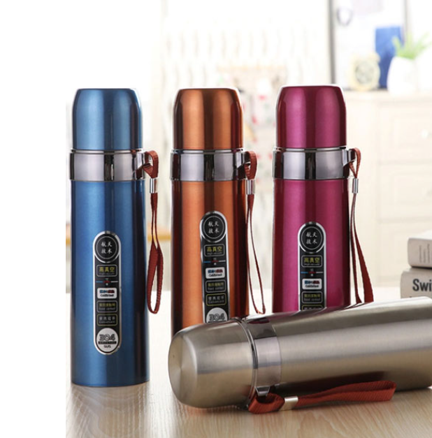 Stainless Steel Thermal Bottle for Hot and Cold Drinks Travel Coffee Mug with Cup Water Flask Vacuum Insulated Tumbler 17 oz/500ml