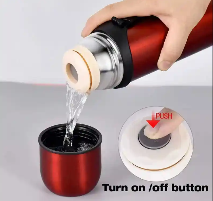 Stainless Steel Thermal Bottle for Hot and Cold Drinks Travel Coffee Mug with Cup Water Flask Vacuum Insulated Tumbler 17 oz/500ml