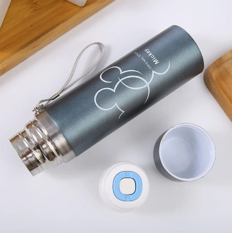 500ml Hot Selling Fashionable Stainless Steel Bullet Head Insulated Bottle Creative Portable Mickey mouse Cartoon Car Water Cup Gift Cup