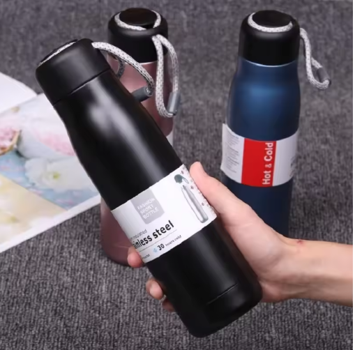 Stanley Adventure-To-Go Vacuum Bottle 25 oz | Wide Mouth with Leakproof Cup Lid | Keep Drinks Hot or Cold | Packable for Travel | Insulated Stainless Steel Thermal Bottle