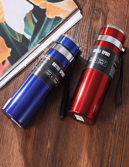 1000ml Thermal Water Bottle Thermos Vacuum Flask Double Stainless Steel Coffee Tea Insulated Cup Leakage-proof for Office