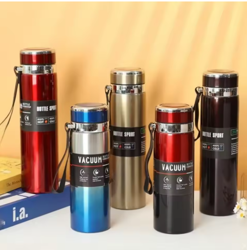 1000ml Thermal Water Bottle Thermos Vacuum Flask Double Stainless Steel Coffee Tea Insulated Cup Leakage-proof for Office