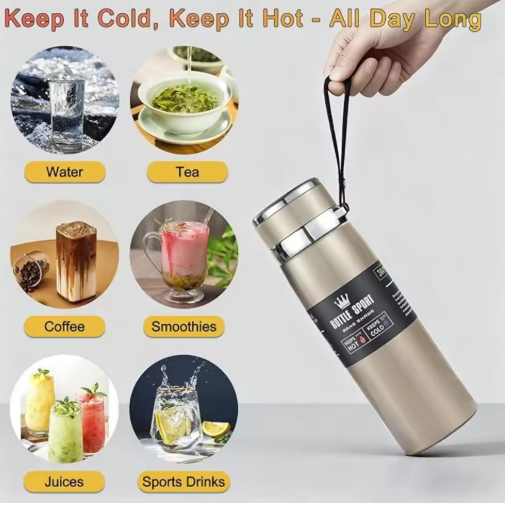 1000ml Thermal Water Bottle Thermos Vacuum Flask Double Stainless Steel Coffee Tea Insulated Cup Leakage-proof for Office