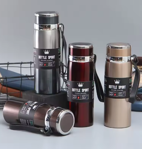 1000ml Thermal Water Bottle Thermos Vacuum Flask Double Stainless Steel Coffee Tea Insulated Cup Leakage-proof for Office