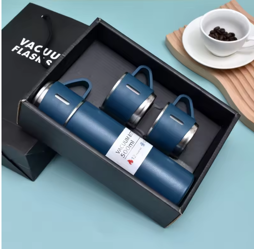 3Pcs/Set Double-layer 304 Stainless Steel Insulated Cup Set,Portable Water Bottle With Three Lids, Suitable For Outdoor Camping