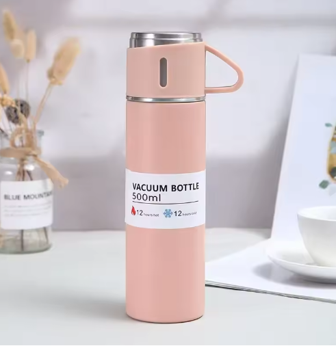 304 Stainless Steel Vacuum Gift Set Office Business Style Coffee Mug Thermos Bottle Travel Mugs 500ML Portable Insulated Bottle