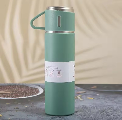 304 Stainless Steel Vacuum Gift Set Office Business Style Coffee Mug Thermos Bottle Travel Mugs 500ML Portable Insulated Bottle