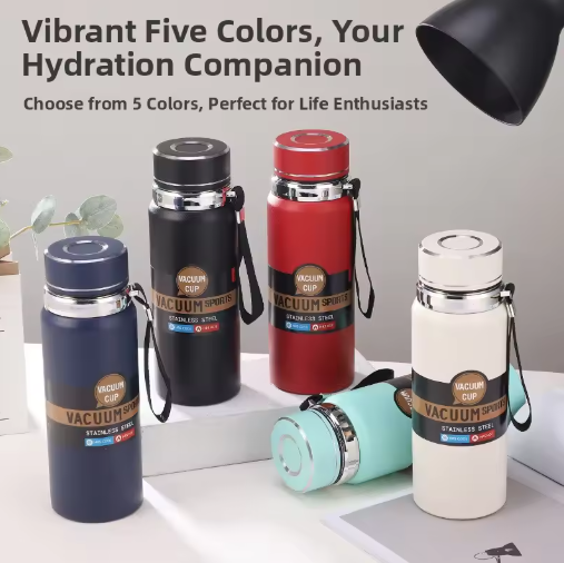 SipSavor, Stainless Steel Water Bottle, Double Walled & Vacuum Insulated,1000ml with temp display, keep drinks Cold/Hot for18 hrs Leakproof & Rust proof, Reusable ideal for Gym Office & School (Black)