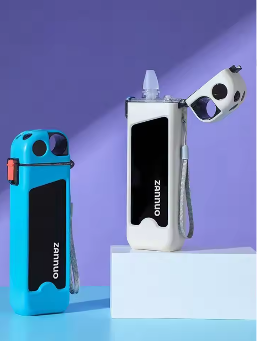 2026 New Square Plastic Water Cup Portable Flat Travel Tumbler With Lid Straw Creative Minimalist Sports Drink Bottle