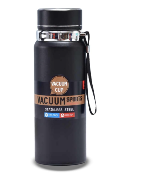 SipSavor, Stainless Steel Water Bottle, Double Walled & Vacuum Insulated,1000ml with temp display, keep drinks Cold/Hot for18 hrs Leakproof & Rust proof, Reusable ideal for Gym Office & School (Black)