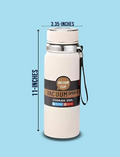 Stainless Steel Water Bottle, Double Walled & Vacuum Insulated,1000ml with temp display, keep drinks Cold/Hot for18 hrs Leakproof & Rust proof, Reusable ideal for Gym Office & School (Black)