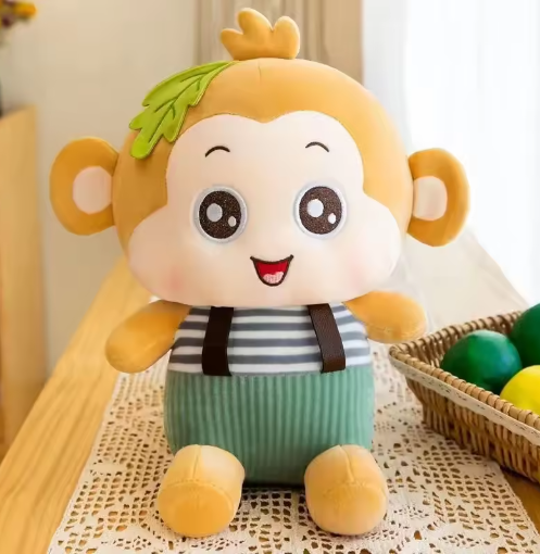 Cute Plush Monkey Doll Comforter Toy Soft PP Cotton Stuffed Animal Doll Child's Plushie Snuggle Pillow Realistic Plush Toys