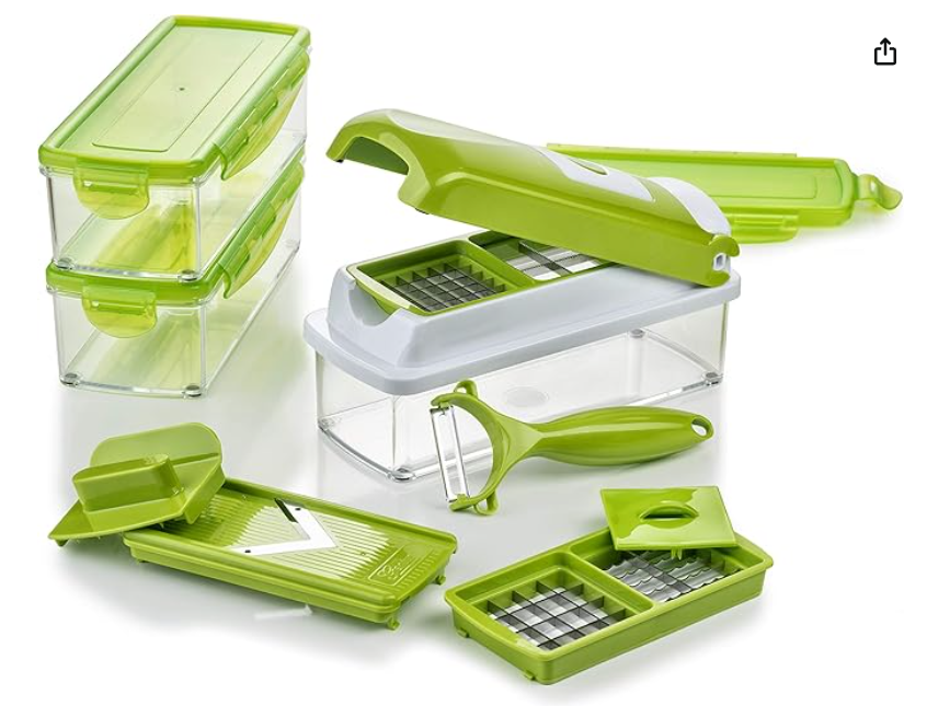Genius Nicer Dicer Plus | 18 Pieces | Kiwi | All-Purpose Cutter | Fruit and Vegetable Cutter