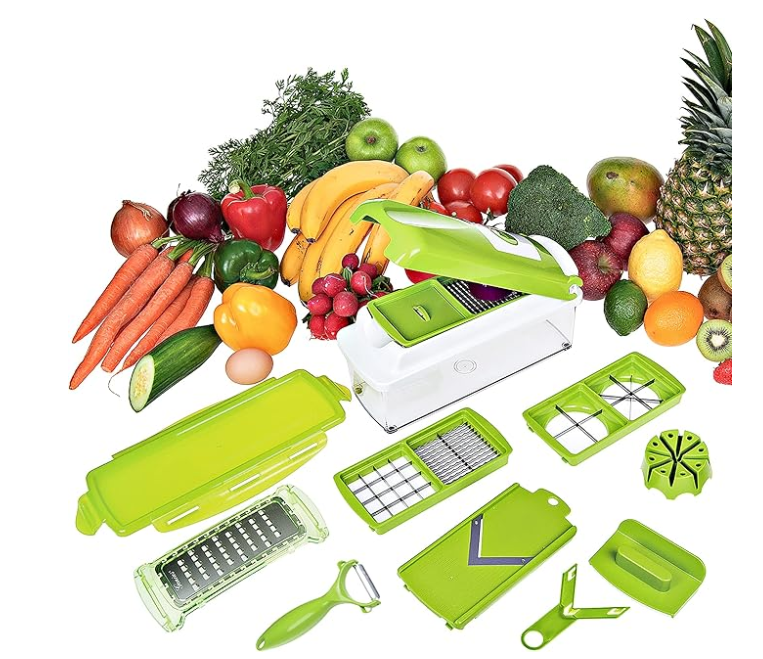 Genius Nicer Dicer Plus | 18 Pieces | Kiwi | All-Purpose Cutter | Fruit and Vegetable Cutter