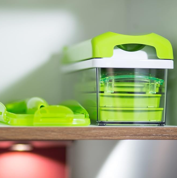 Genius Nicer Dicer Plus | 18 Pieces | Kiwi | All-Purpose Cutter | Fruit and Vegetable Cutter