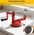Potato Spiral Cutter, Twisted Potato Slicer Stainless Steel French Fry Cutter Hand Crank Curly Fries Potato Cutter with Suction Base for Potato