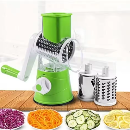 Multifunctional Vegetable Slicer Shredder Cutter Tool 3 Sharp Drums Manual Hand Operated Grater Cheese Peanut Cookie Chopper
