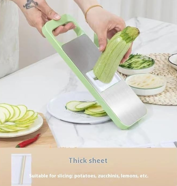 5 in 1 Slicer for Kitchen, Vegetable Slicer Multi Blade Potato Chip, Veggie shredder, Vegetable Cutter,Shredder and peeler For Small Job In Kitchen (Green)