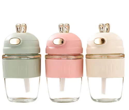 3Pcs Cute Kawaii Water Bottle with Straw for Reusable Heat-Resistant Insulated Portable Drinking Bottle for Home Outdoor
