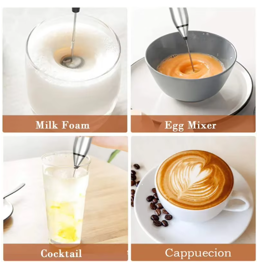 Rechargeable Milk Frother, Handheld Frother Wand for Coffee, 30dB Ultra Quiet Electric Foam Maker, High Power High-speed Drink Mixer Foamer for Matcha, Lattes, Cappuccino