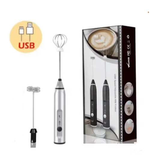 Rechargeable Milk Frother, Handheld Frother Wand for Coffee, 30dB Ultra Quiet Electric Foam Maker, High Power High-speed Drink Mixer Foamer for Matcha, Lattes, Cappuccino