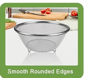 3 Pieces 5.51''/14 cm Small Colander with Bowl, Stainless Steel Washing Bowl and Strainer for Draining Rice Fruit Vegetable Food Kitchen