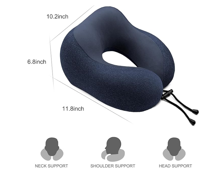 Travel Pillow - Memory Foam Cervical Neck Pillow for Adults, Kids, Children, Convenient & Portable U Shaped Pillows, Airplane Pillow for Home, Office, Camping, Travelling, Sleeping