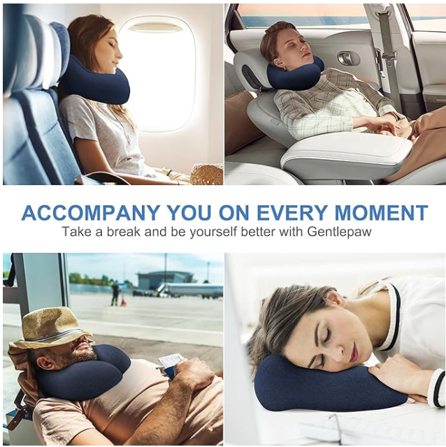 Travel Pillow - Memory Foam Cervical Neck Pillow for Adults, Kids, Children, Convenient & Portable U Shaped Pillows, Airplane Pillow for Home, Office, Camping, Travelling, Sleeping