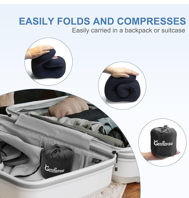 Travel Pillow - Memory Foam Cervical Neck Pillow for Adults, Kids, Children, Convenient & Portable U Shaped Pillows, Airplane Pillow for Home, Office, Camping, Travelling, Sleeping