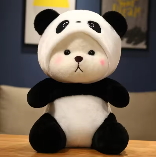 Ina Bear Plush Toy Gift for Women Popular Teddy Bear Turns into Giant Panda Soft Short Plush Material Customizable Design