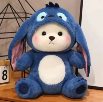 40cm Cartoon Bear Turn Into Stitch Plush Toys Lovely Soft Bear Stuffed Dolls Girls Boys Sleeping Pillow Car Home Decor toys