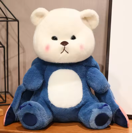 40cm Cartoon Bear Turn Into Stitch Plush Toys Lovely Soft Bear Stuffed Dolls Girls Boys Sleeping Pillow Car Home Decor toys