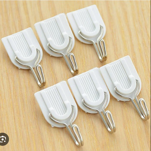 6 Pack Adhesive Hooks Cute Utility Hooks, Key Hooks for Wall Decorative, for Hanging Hat, Towel, Key, Towel Hook Wall Mount for Home, Kitchen, Bathroom, Office