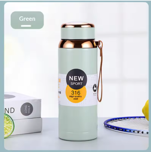 1000ml Large Capacity Star Shaped Tank 316 Stainless Steel Insulated Bottle Outdoor Sports High End Rope Insulated Kettle